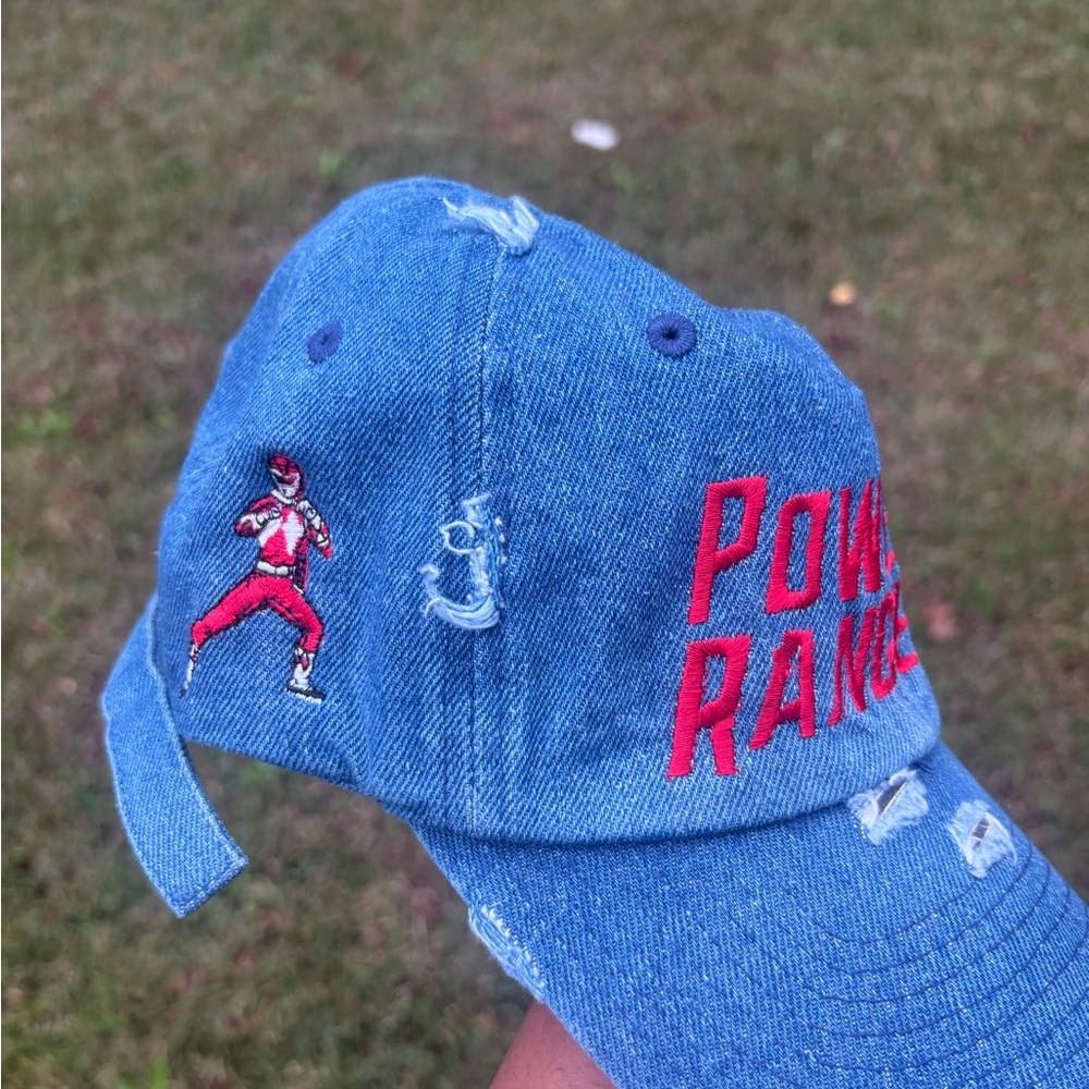 Power Ranger Denim Hat - Blue with Red Logo (Red Power Ranger) - Picture 13 of 15